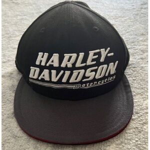 Harley Davidson New Era Hat Fitted 59FIFTY Size L Black Motorcycle Biker Cap